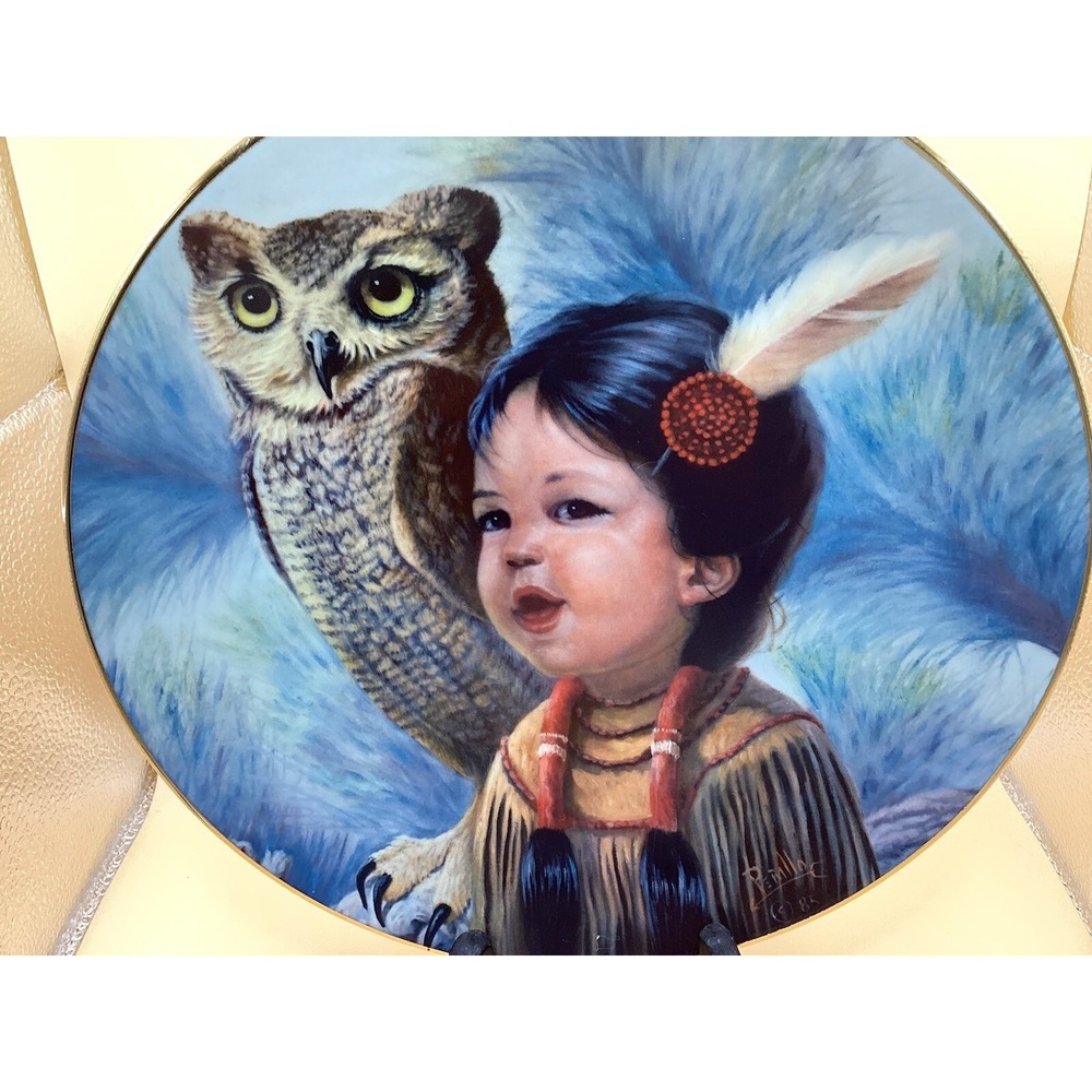 Pride of America's Indians - Collector Plate by Perillo "SMALL & WISE"-1986 Deco - Picture 2 of 3